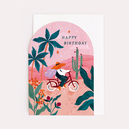 Sunset Bike Ride Birthday Card