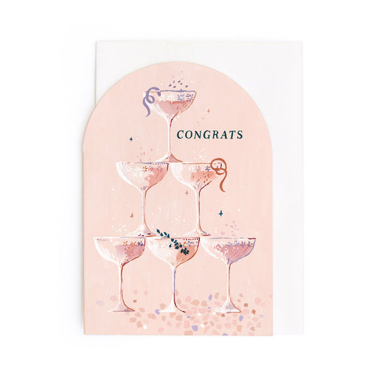 Champagne Tower Congratulations Card