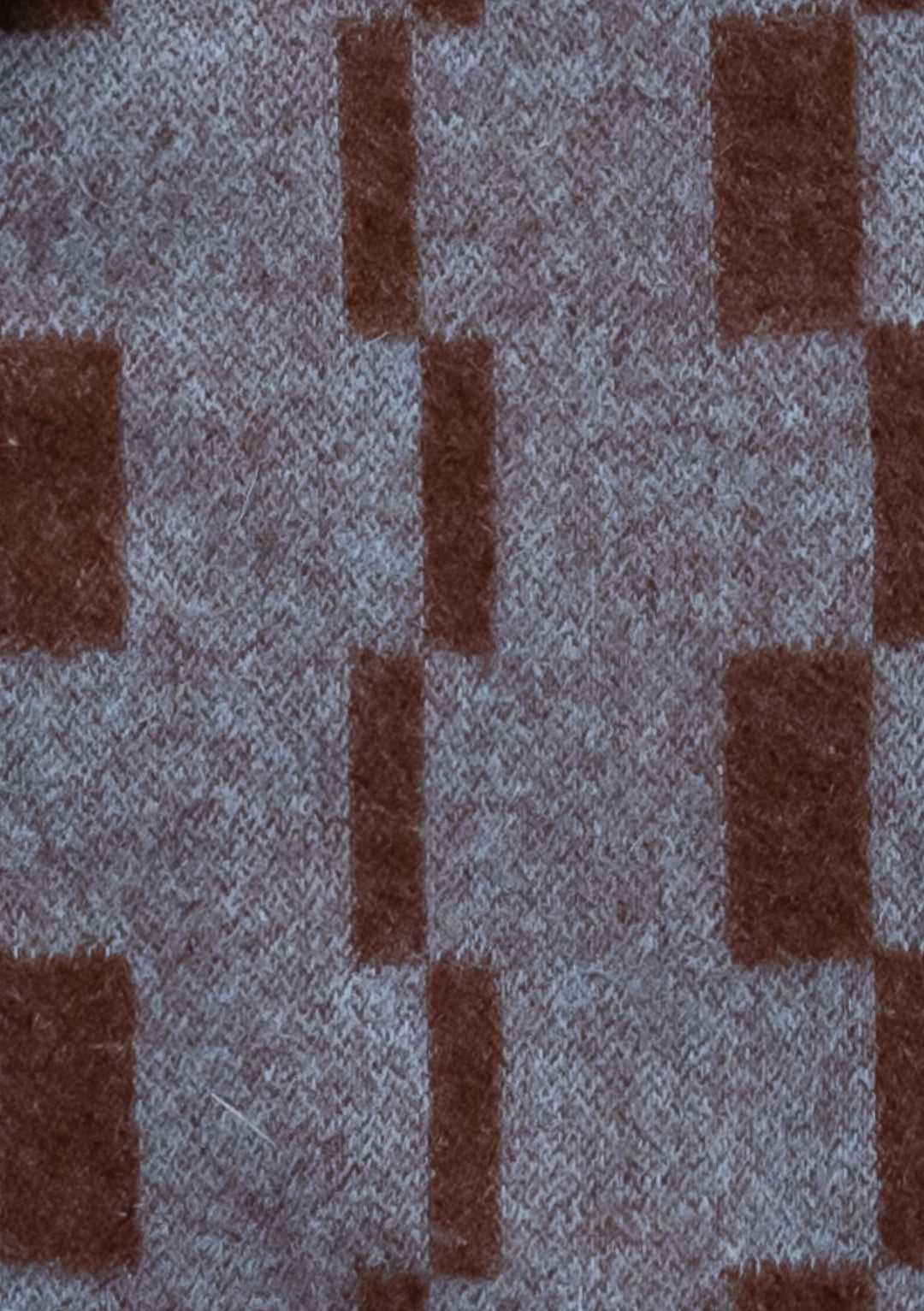 Lambswool Oversized Scarf - Blue Checker