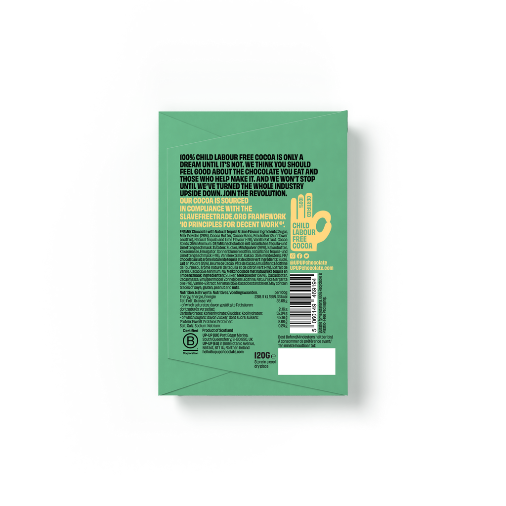 Tequila & Lime Milk Chocolate Bar