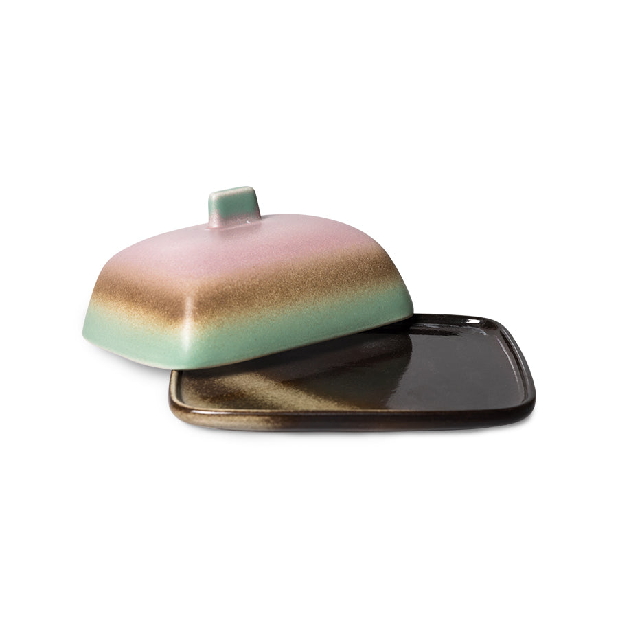 HKLIVING 70s Ceramics Butter Dish - Mercury