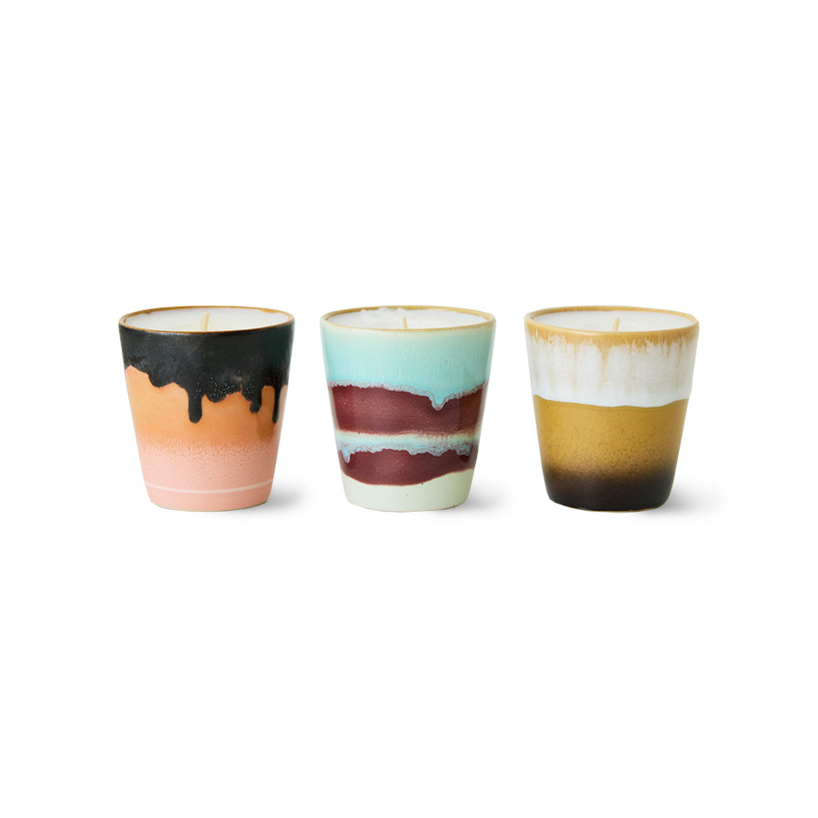HKLIVING 70s Ceramics Christmas Candle Set of 3