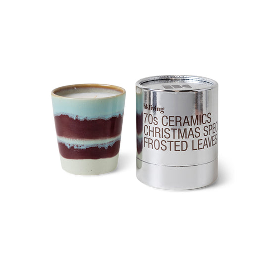 HKLIVING 70s Ceramics Christmas Special Candle - Frosted Leaves