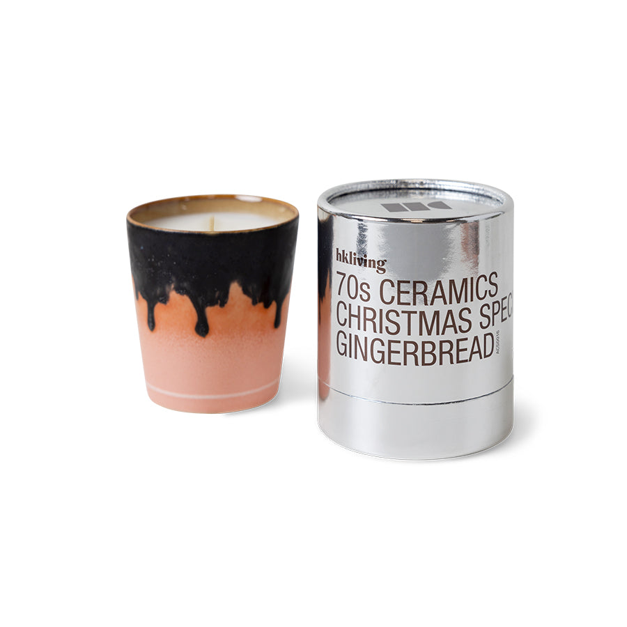 HKLIVING 70s Ceramics Christmas Special Candle - Gingerbread