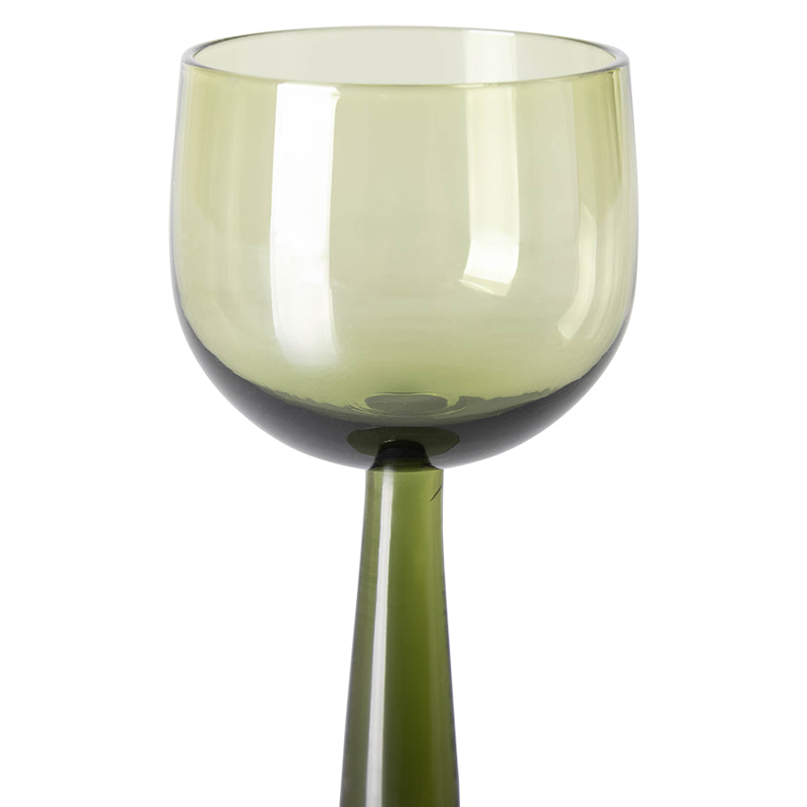 HKliving The Emeralds Olive Wine Glasses (Set of 4)