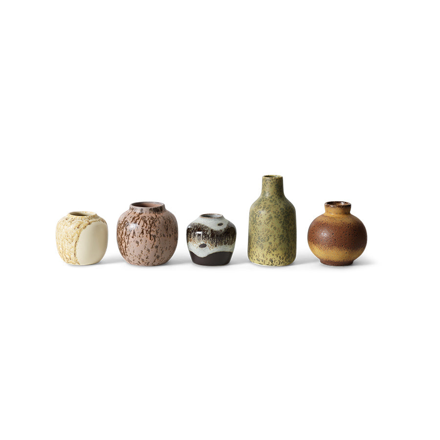 HKLIVING 70s Ceramics Small Vase Set of 5 - Persuit