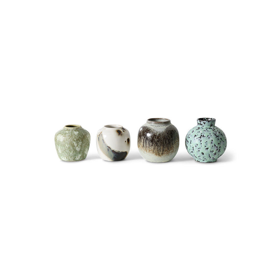 HKLIVING 70s Ceramics Vase Set of 4 - Canyon