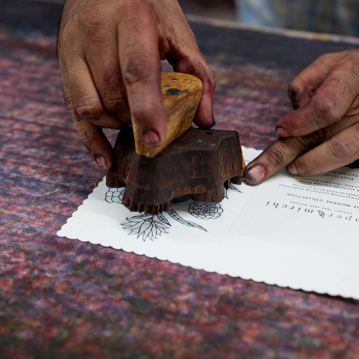 Kamal Periwinkle Hand Printed Greetings Card