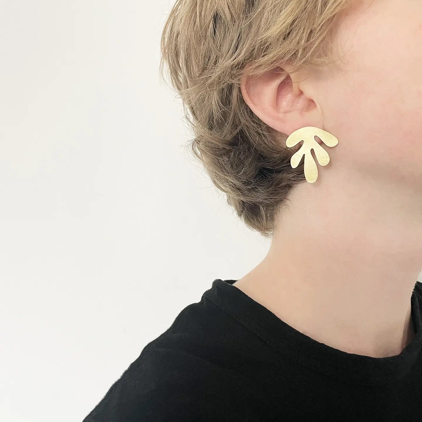 Brass Seaweed Earring Set