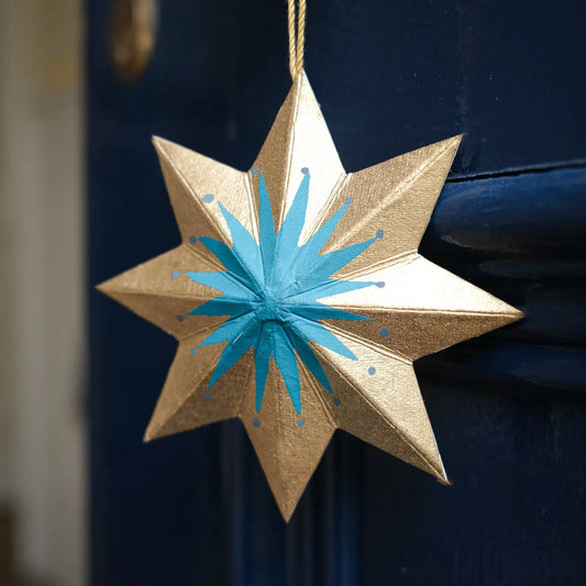 Golden Star Screen Printed Bauble