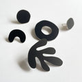 Black Seaweed Earring Set