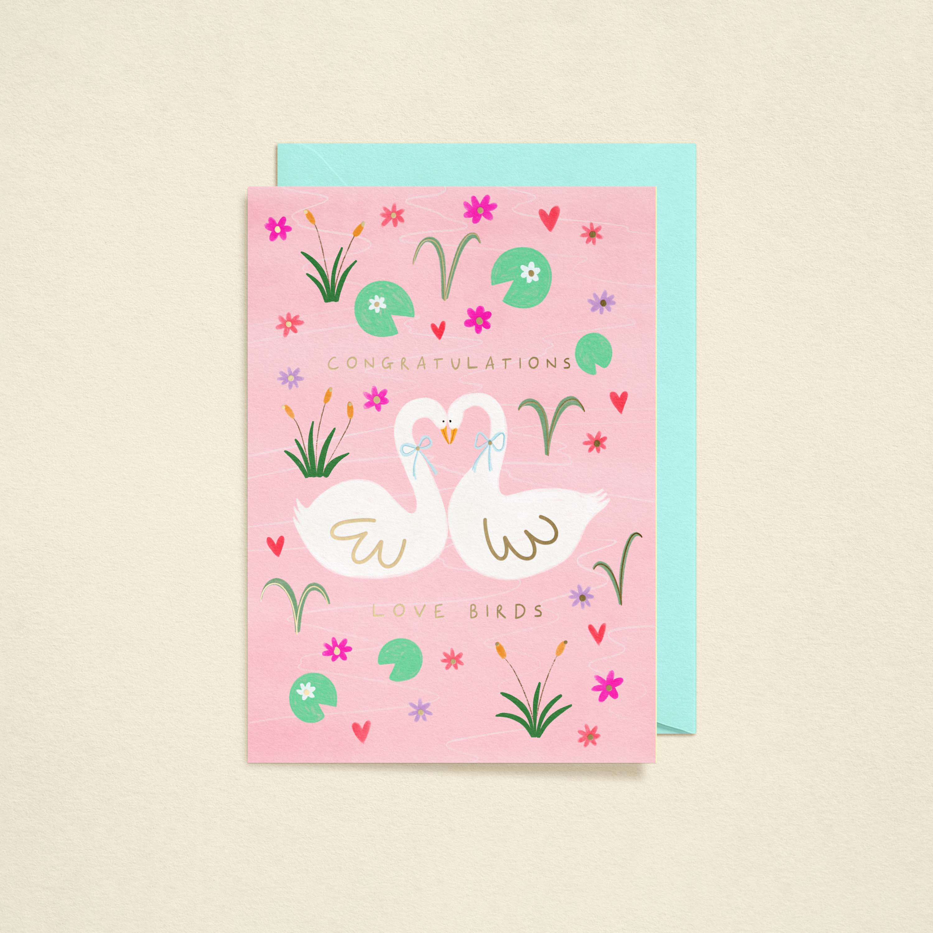 Love Birds Swan Card