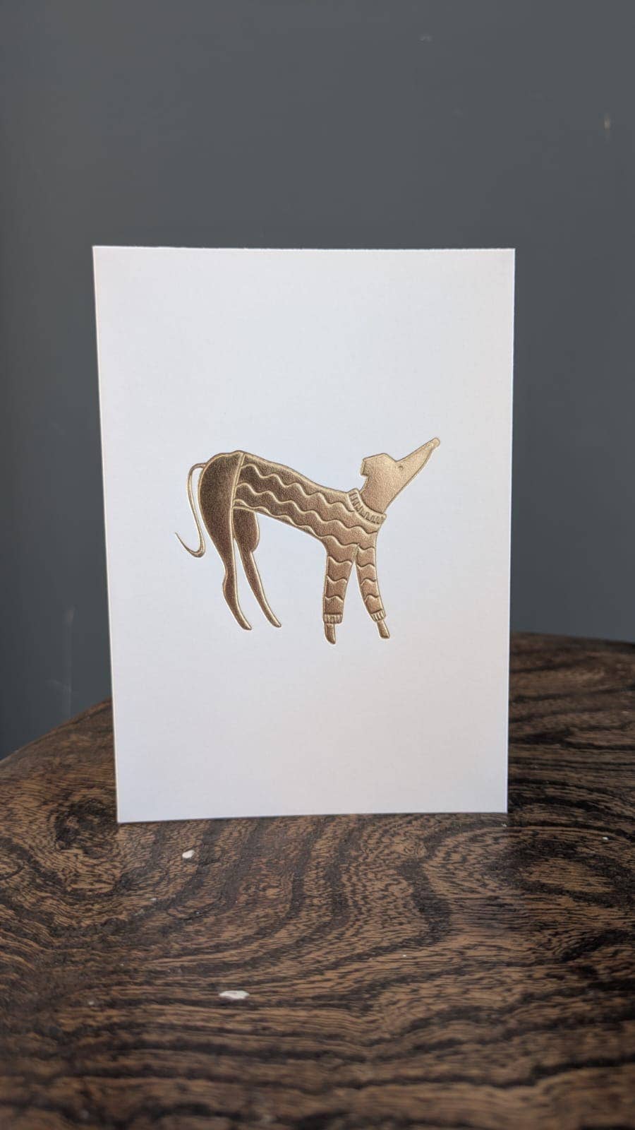 Dog in a Jumper Keepsake Gold Embossed Art Card