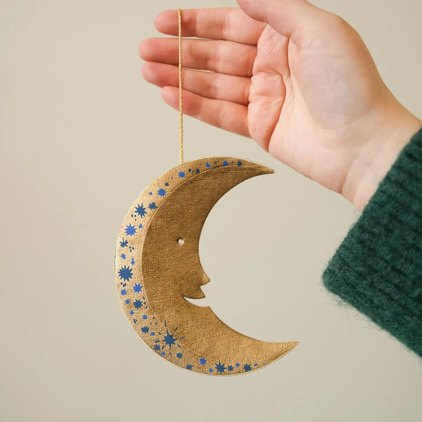 Shimmering Man On the Moon Screen-Printed Decoration