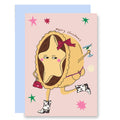 Mince Pie In Boots Christmas Card
