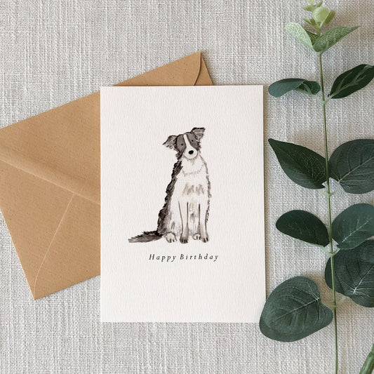 Border Collie Happy Birthday Card
