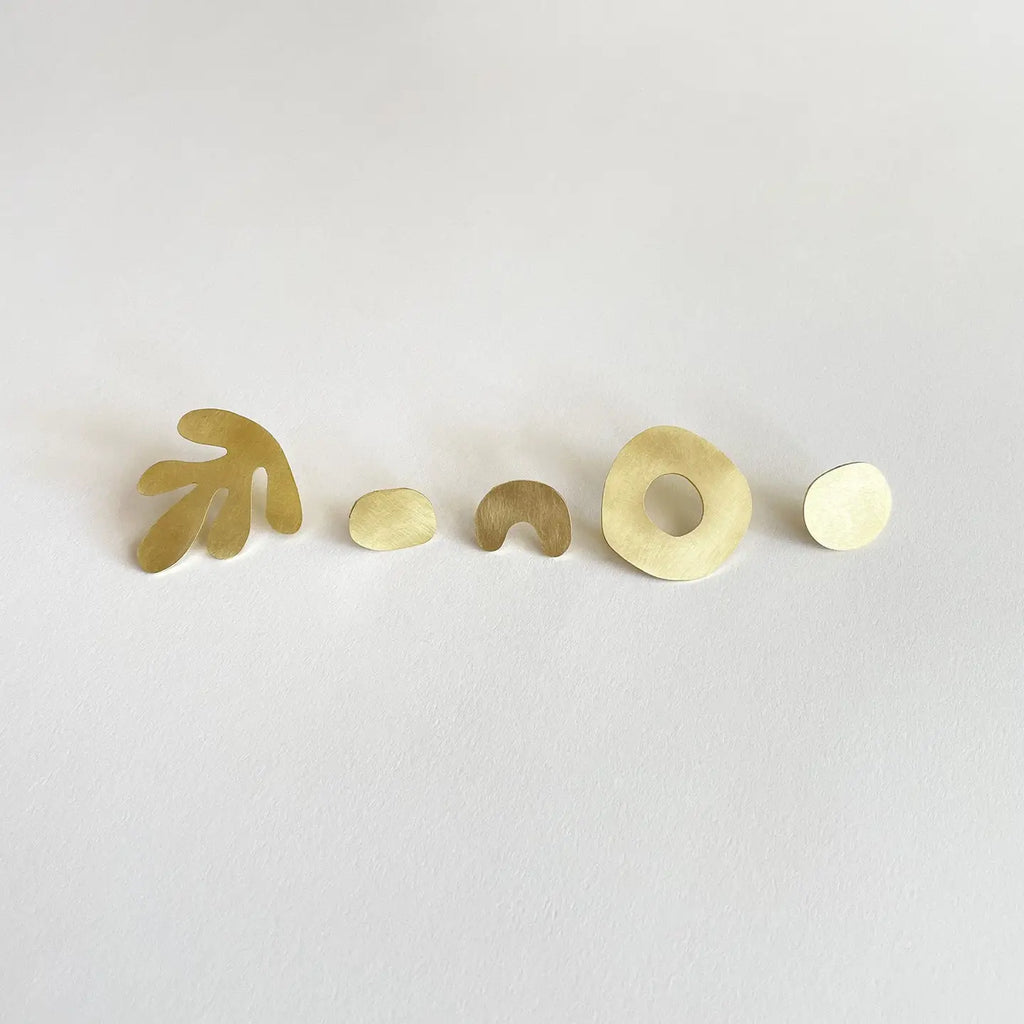 Brass Seaweed Earring Set