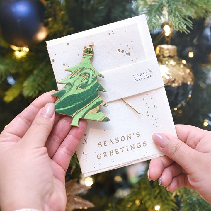 Keepsake Marble Tree Ornament Card