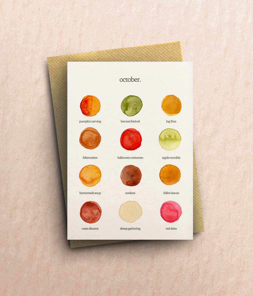 The Colours of October Greetings Card