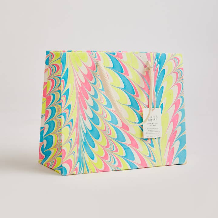 Neon Hand Marbled Gift Bags