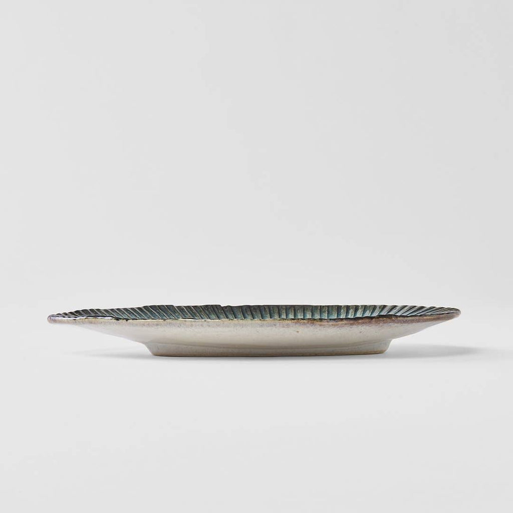Sky Blue Oval Leaf Plate
