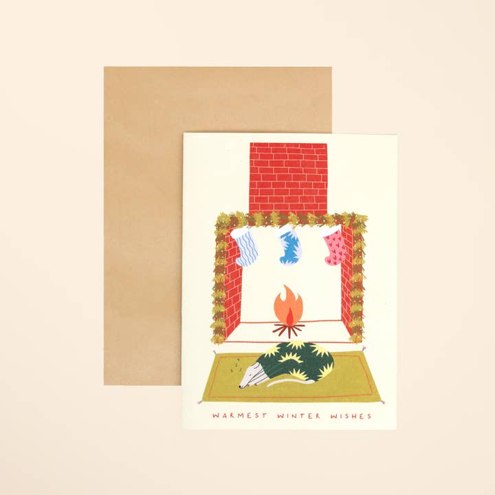 Warmest Winter Wishes Whippet Card