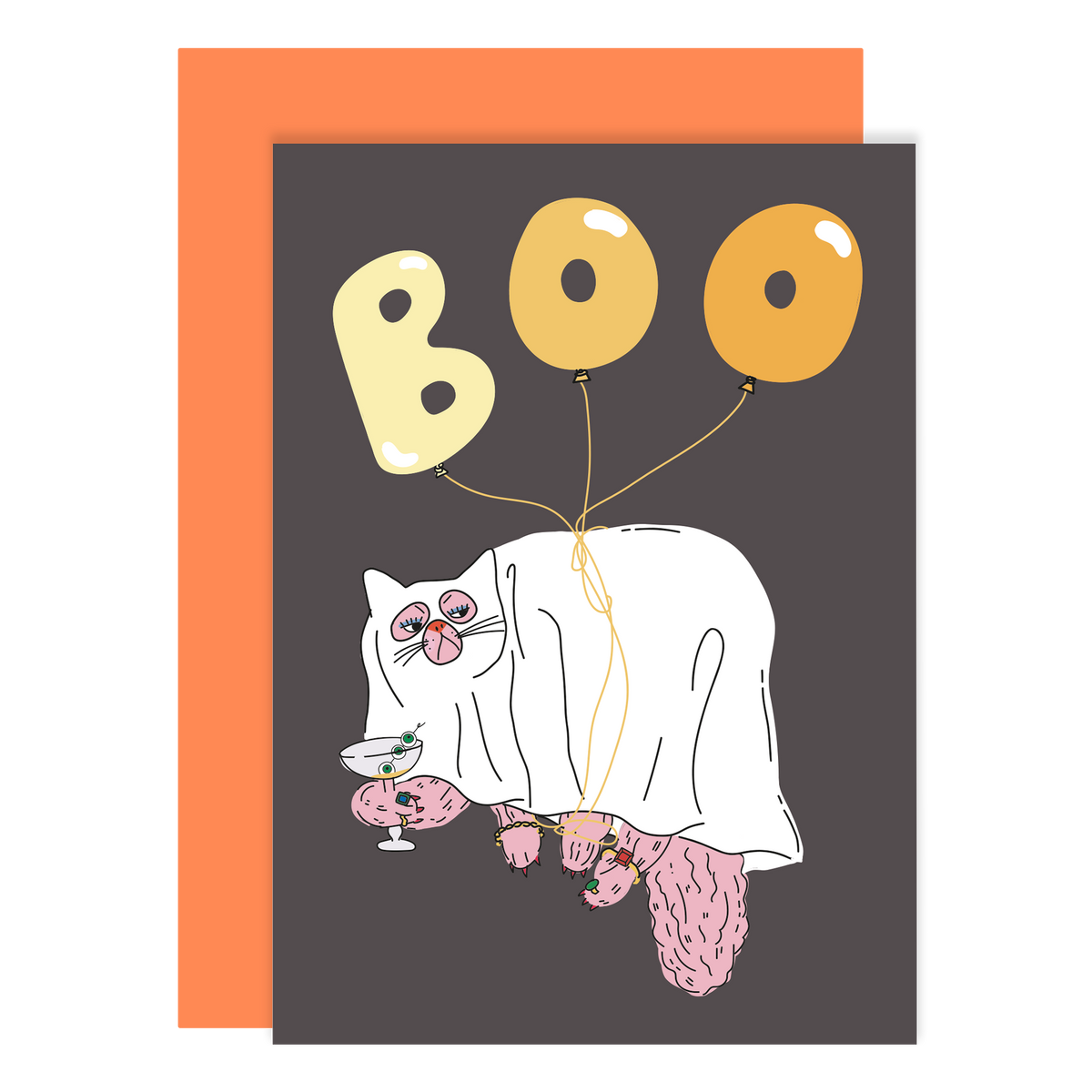 Boo Halloween Cat Card