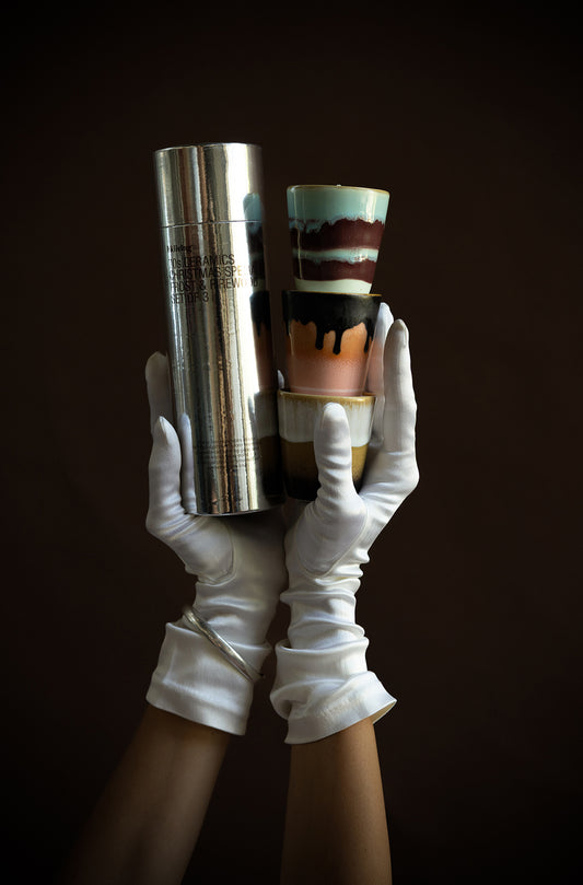 HKLIVING 70s Ceramics Christmas Candle Set of 3