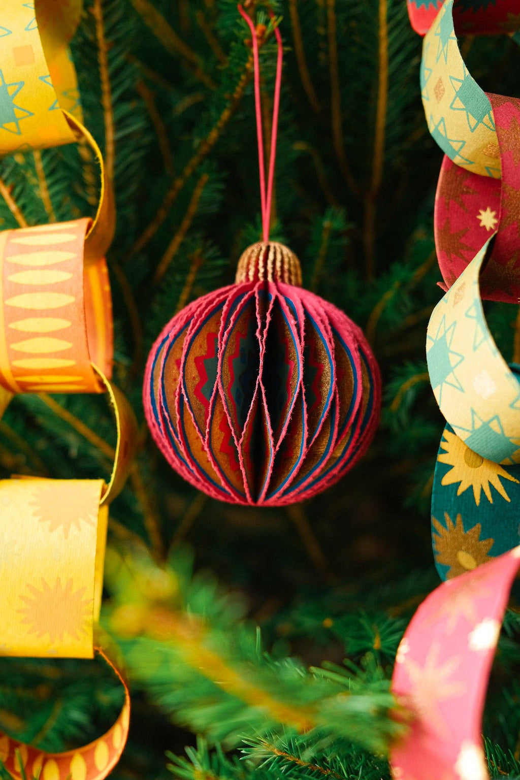 Pink Honeycomb Bauble