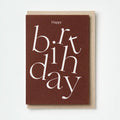Happy Birthday Serif Type Card - Burgundy