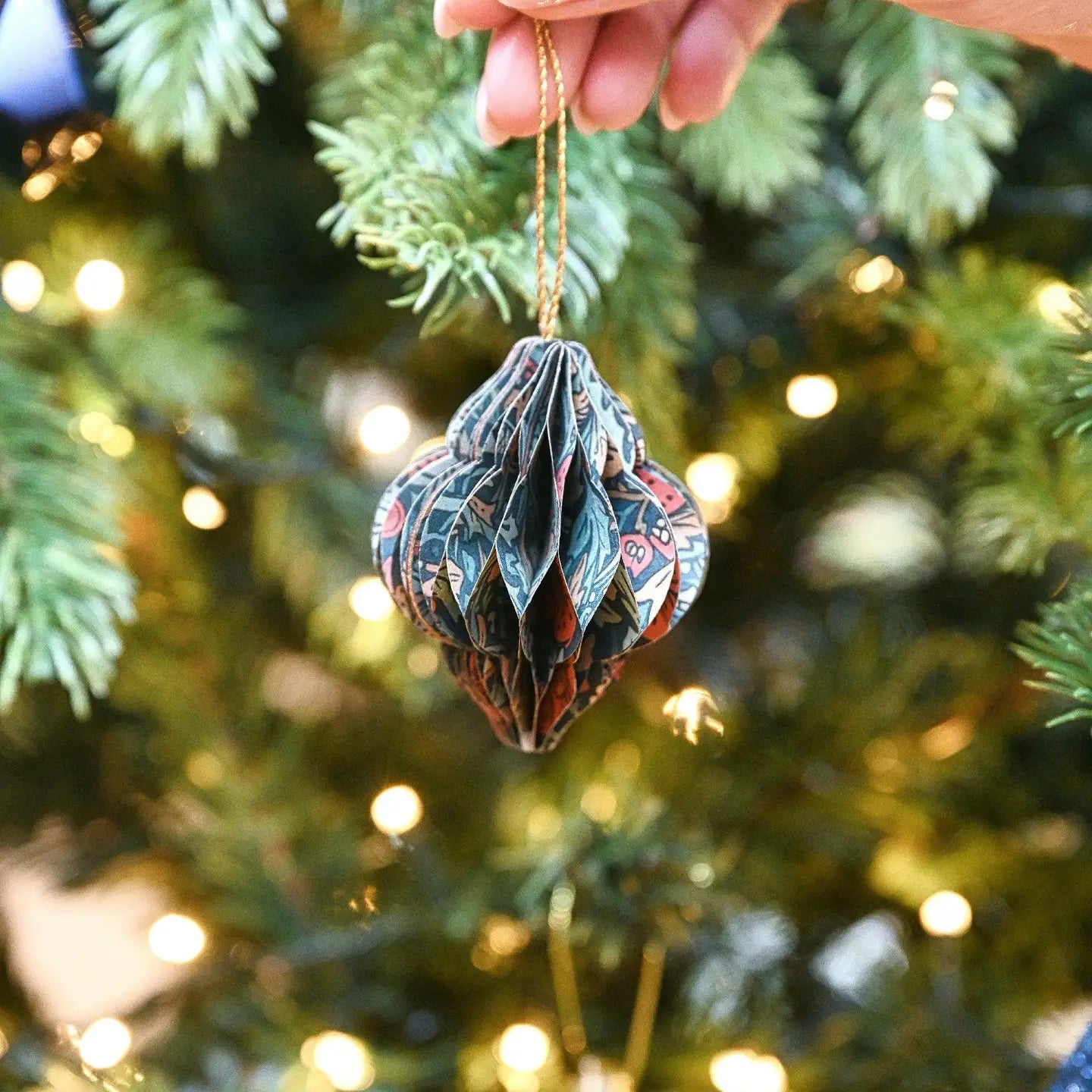 Keepsake Ornament Greeting Card -  Honeycomb Lantern