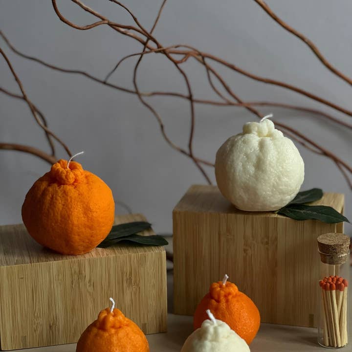 Tangerine Shaped Soy Candle