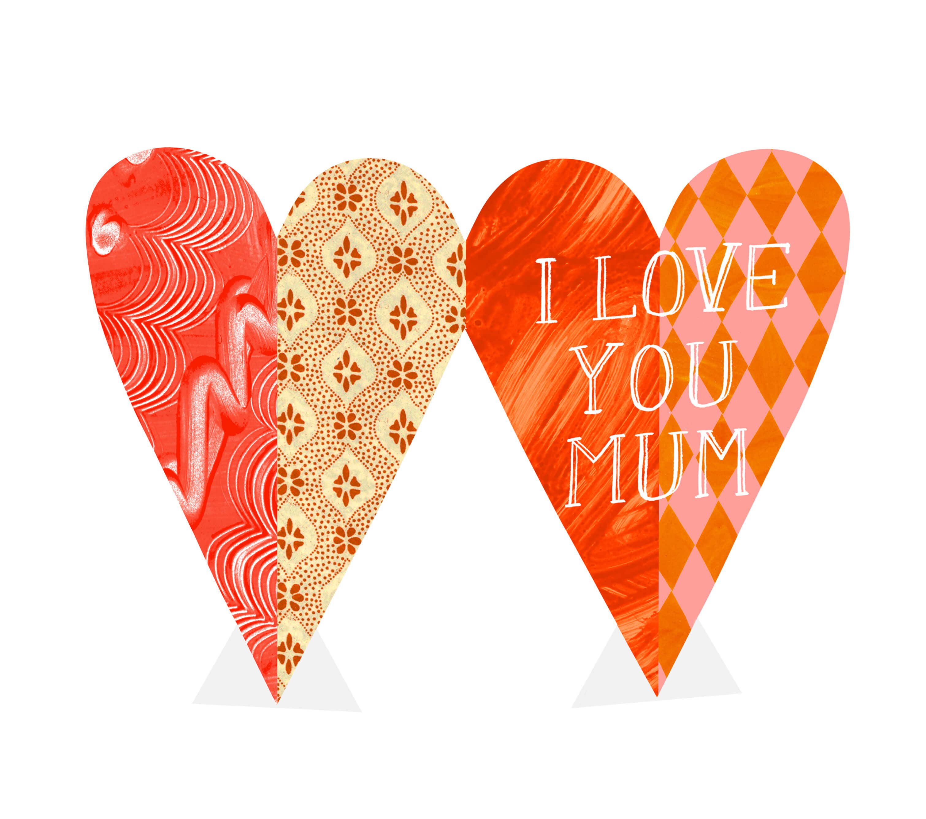 I Love You Mum Heart Card