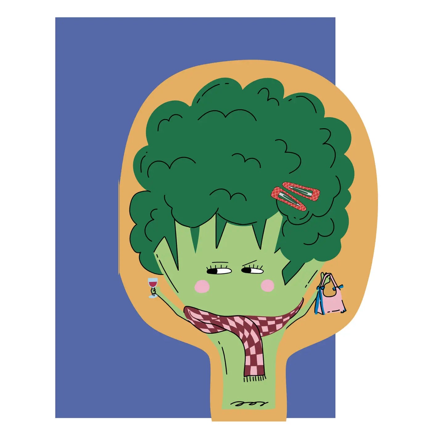 Hey Broccoli Die Cut Greetings Card