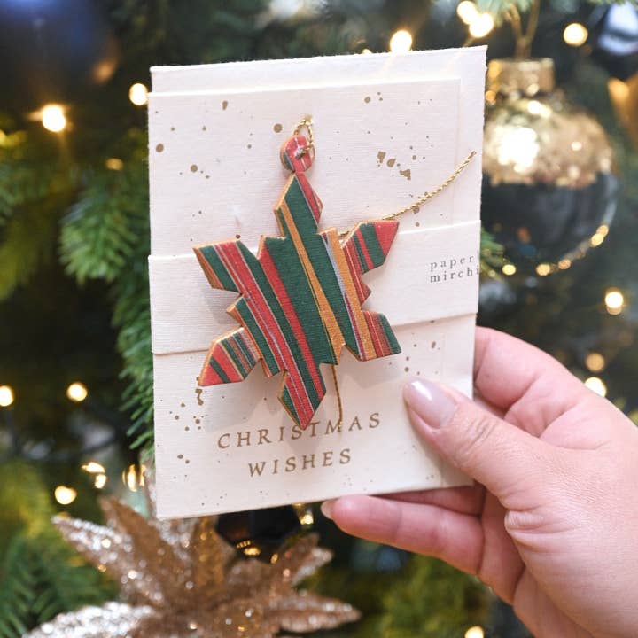 Keepsake Marble Snowflake Ornament Card