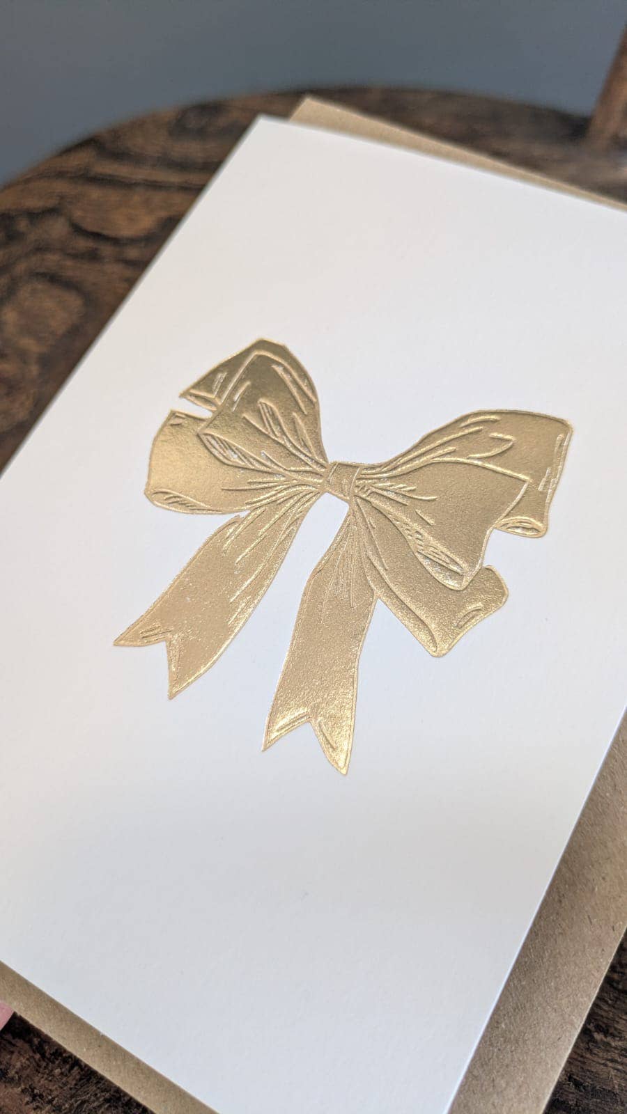 Bow Keepsake Gold Embossed Art Card