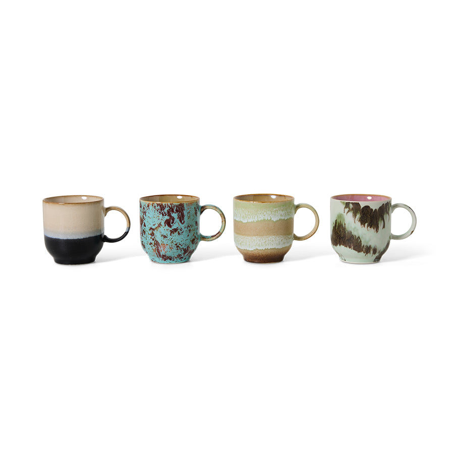 HKLIVING 70s Ceramics Cafe Mug Set - Abstract