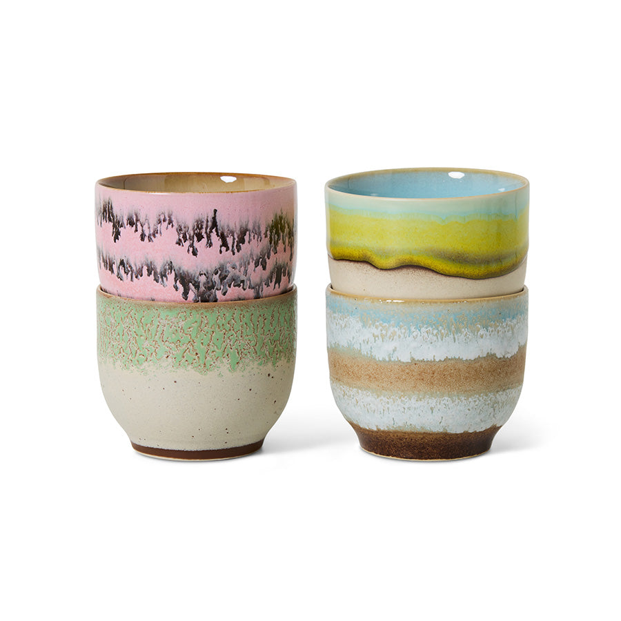 HKLIVING 70s Ceramics Cafe Cups Set of 4 - Deco