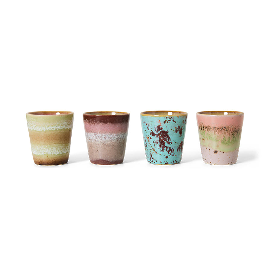 HKLIVING 70s Ceramics Ristretto Mugs (Set of 4) - Futurism