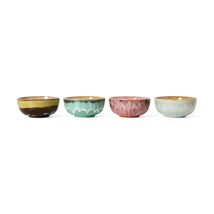 HKLIVING 70s Ceramics XS Bowls (Set of 4)  - Modernist