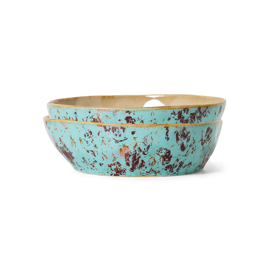 HKLIVING 70s Ceramics Pasta Bowl Set of 2 - Patina