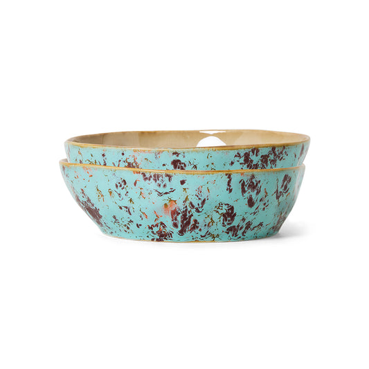 HKLIVING 70s Ceramics Pasta Bowl Set of 2 - Patina