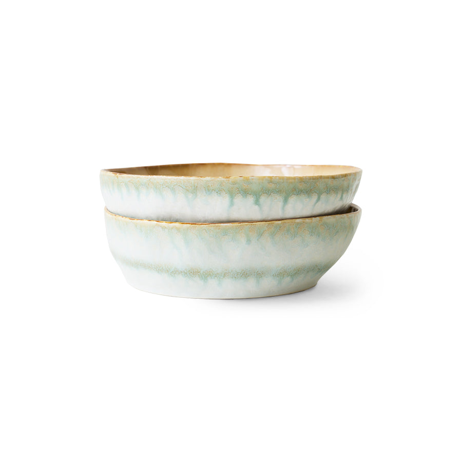 HKLIVING 70s Ceramics Pasta Bowl - Set of 2