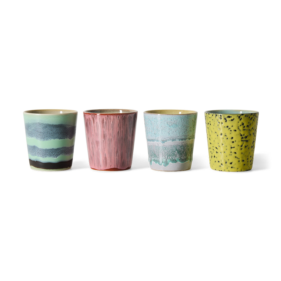 HKLIVING 70s Ceramics Coffee Mug (Set of 4) - Artistic