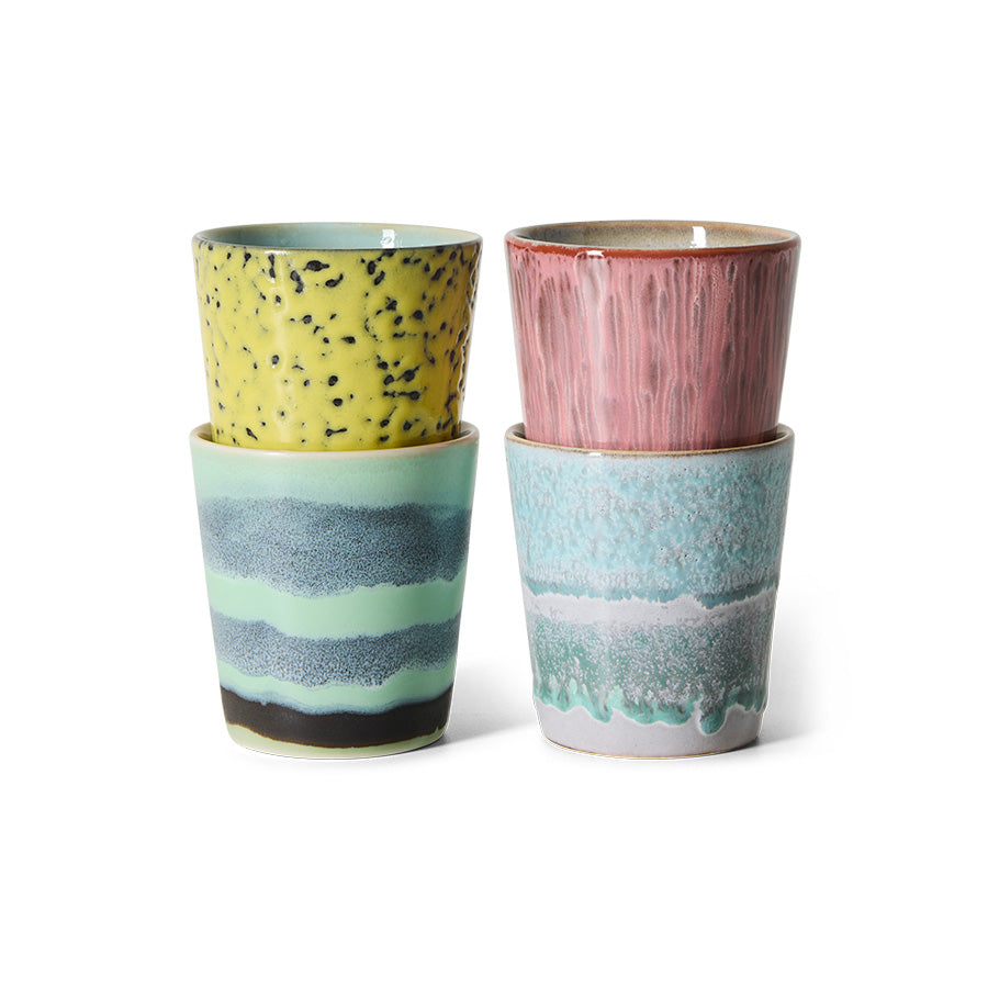 HKLIVING 70s Ceramics Coffee Mug (Set of 4) - Artistic