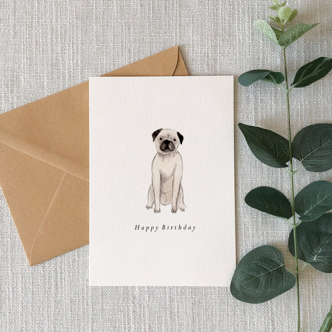 Pug Happy Birthday Card