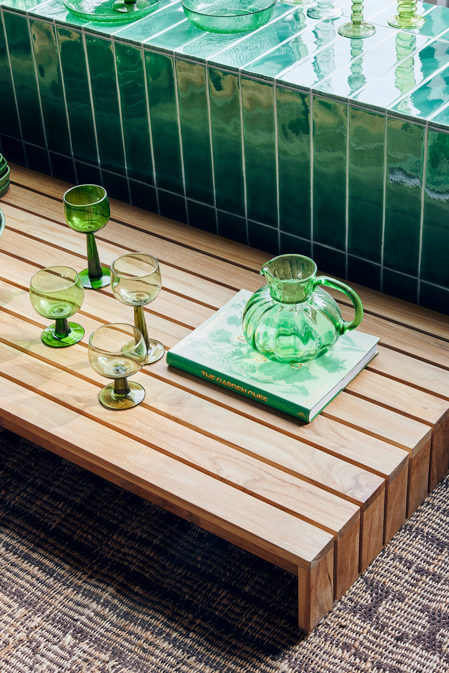 HKliving The Emeralds Olive Wine Glasses (Set of 4)