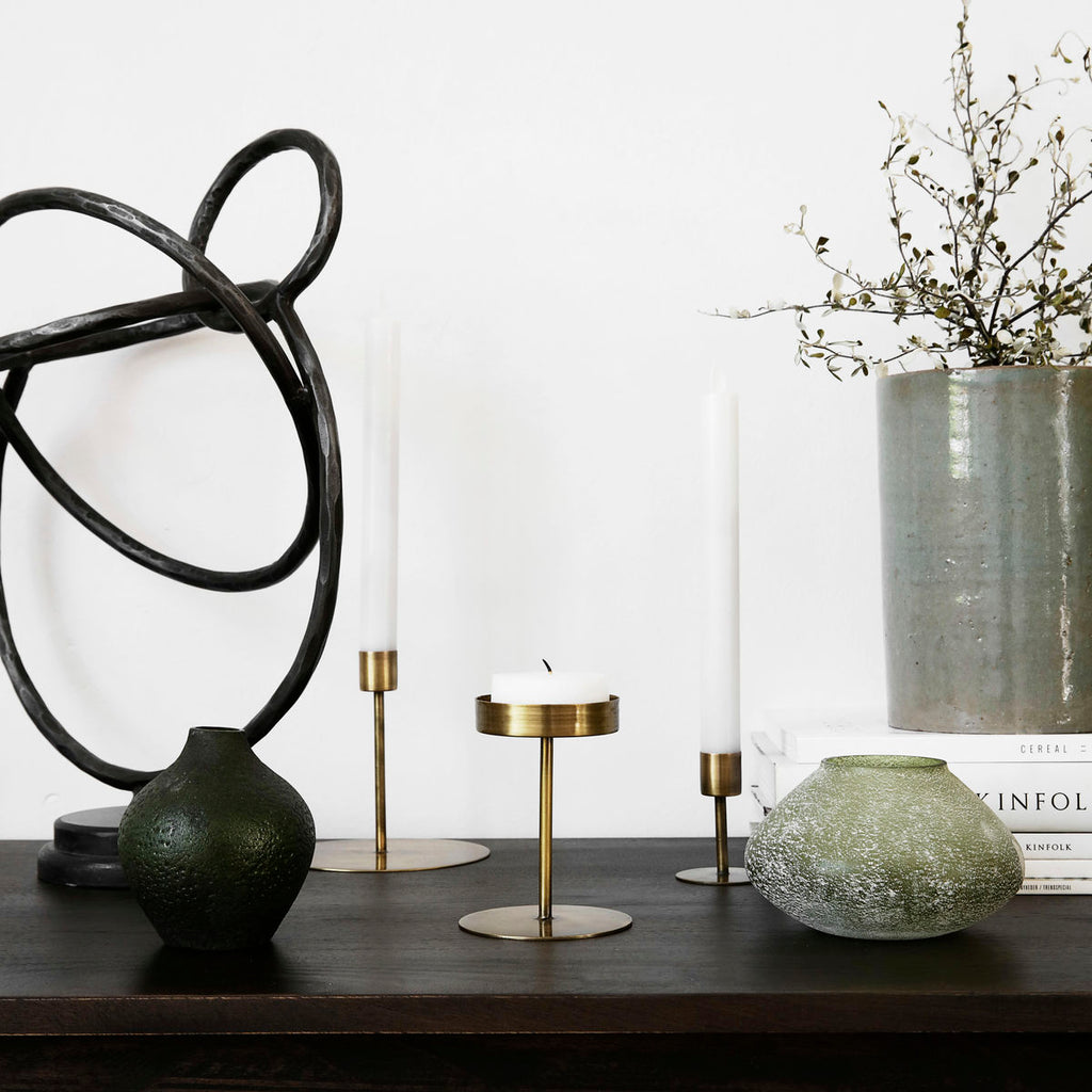 Small Anit Brass Candle Holder