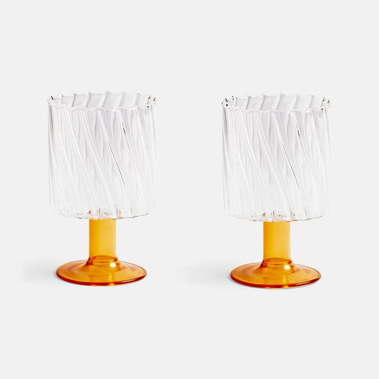 Twirl Glasses - Orange (Set of 2)