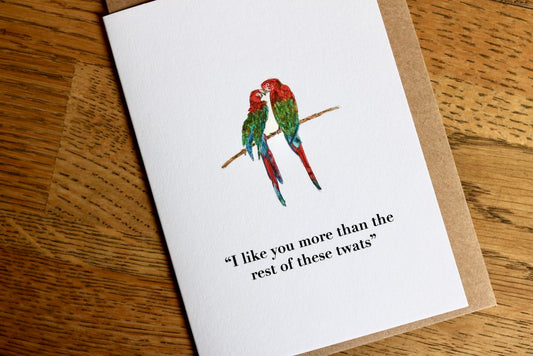 I Like You More Than The Rest Of These Tw*ts Parrot Card